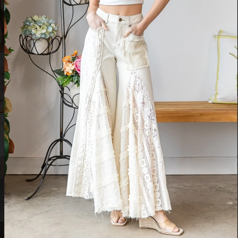 OLI and HALI LACE GROOVY WIDE LEG PANTS WOMEN'S FLARE JEANS  LAST PAIRS !!!!!